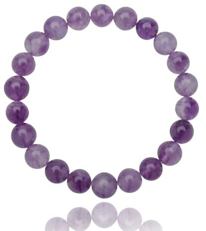 Unique Gems Chakra Kids Armband Amethyst – 6mm Naturstein Perlenarmband elastisch – Handgefertigtes Kinder Heilstein & Energiearmband – Made in Germany