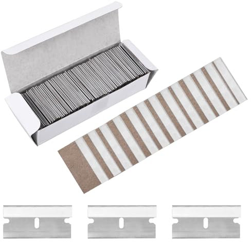 100 Stück Ceranfeldschaber Klingen, Klingen Ceranfeldschaber, Rasierklingen Ceranfeld Reiniger, Ersatzklingen Ceranfeldschaber Ceranfeldschaber, Herdschaber für Kochfeld, Backofen, Glaskeramik