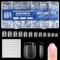 BUTBU 600pcs Capsule Americaine Ongle, 12 Tailles Faux Ongles Lon, Capsules Ongles Gel Couverture Complète pour Prothésiste Ongulaire, Débutant De Manucure Et Diy Nail Art à La Maison