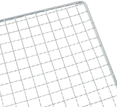 Gekreuzter Gitterrost verbessert Ihr Kocherlebnis im Freien, Edelstahl Grillrost mit, Gitterrosts, grillspieß, für Amping, Ausflüge, Holzbebrennung, Picknick, Lagerfeuer(60 x 40 cm)