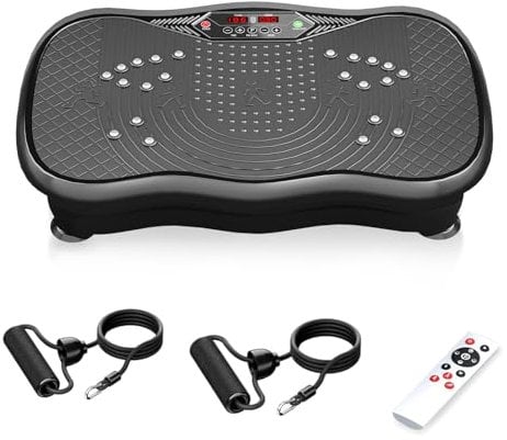 Vibration Plate Exercise Machine,Vibration Plate for Lymphatic Drainage,Whole Body Vibration Platform Portable Home for Weight Loss Muscle Toning & Fitness. (deep Black)