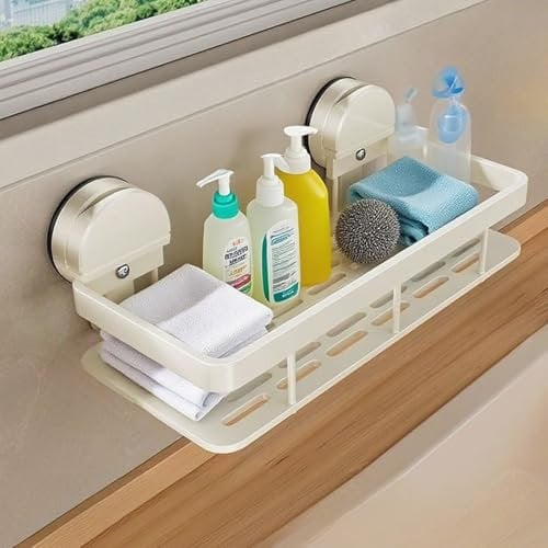 Shower Caddy Suction Cup, Kitchen Sink Holder NO-Drilling Removable Adjustable Bathroom Shower Organizer Sponge, Rustproof aluminum Storage Holder For Kitchen Home Essentials
