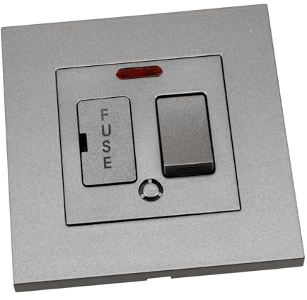 STOBOK Wall Plates Switch with Fuse 13A Fused Electrical Switch Panel Easy Install Pc Material Safety Cut-off Panel for Home and Diy Use 3 Inch
