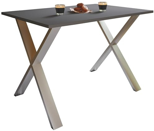 VCM Premium Holz Esstisch | H. 76 x B. 110 x T. 50 cm | Küchentisch Speisetisch Tisch Xona X