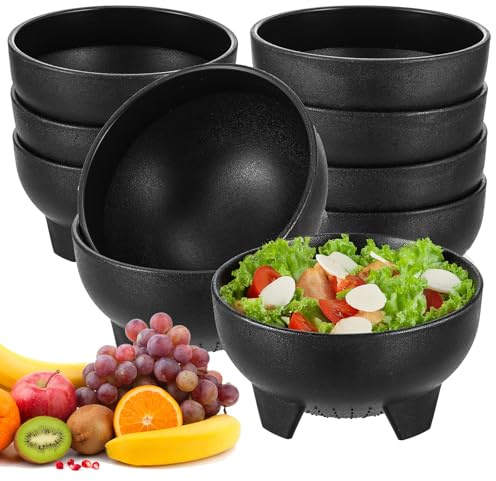 12 Pcs Salsa Bowls, 4.5 Inch Plastic Guacamole Serving Dishes, Mexican Chip and Dip Bowls for Party, Halloween Thanksgiving Christmas Fiesta Décor Black