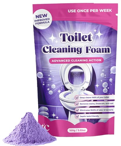 Poudre Moussante Nettoyante Toilettes,Nettoyant En Mousse Sans Contact Toilettes,Toilette PropreÉtincelantes,Puissant Anticalcaire Désincrustant,Detartrant WC Efficace Naturel Entièrement