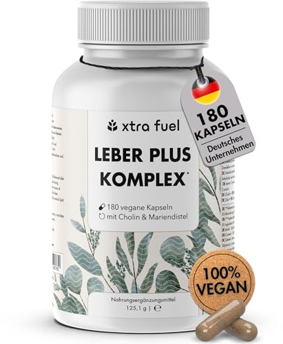 Leber Komplex - 180 Kapseln (geprüft) - für die normale Funktion der Leber | Mariendistel (80% Silymarin), Artischocke, Löwenzahn & Cholin - hochdosiert, vegan & zertifiziert