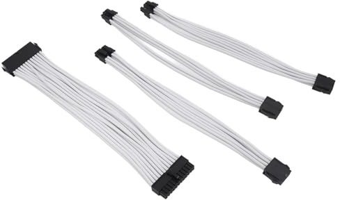 PC -Verlängerungskabel Set, 30 cm 18AWG Zinn mit Geplattem Kabel PSU -Kabelverlängerung 4PCs für GPU (White)