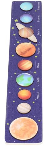 Fdit Holz-Solar-Puzzle, Lernspielzeug für, die Astronomie-Wanddekorationen Lernen (Rote Sonne)