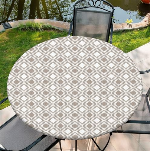 artslion Nappe Ronde d'extérieur avec Bande élastique Ø 36in-90cm Nappe de Jardin élastique avec Motif Motif à Carreaux pour Cuisine Jardin Fête Table