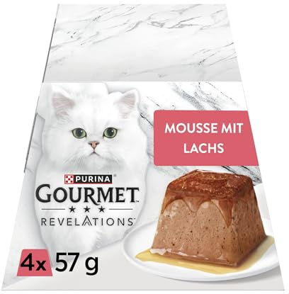 GOURMET Revelations Mousse, mit Lachs, 24er Pack (6 x 4 x 57g) | Katzenfutter nass