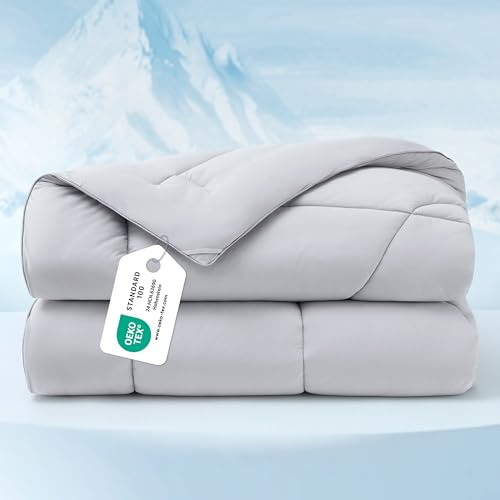 BEDSURE Kühldecke 200x200 Kühlende Bettdecke - Cooling Blanket Q-Max >0,4 | Arc-Chill Kühlende Decke Für Menschen, Nachtschweiß & Warme Schläfer, Aus Bambusfaser Sommer Mit Klimaanlage nutzbar, Grau