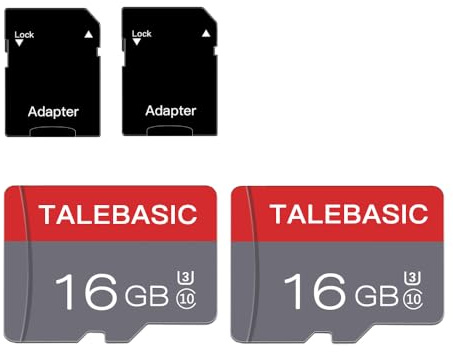 16GB Micro Card Class 10 Memory Card with sd adapter Fast speed TF Card for Tablet/Mobile Phone/Camera/Car Audio/Game Console(2 Pcs 16GB)