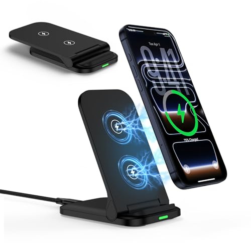 15W Foldable Wireless Charger Samsung,Fast Wireless Phone Charger Stand for Samsung Galaxy S26 Ultra S25 S24 S23 S22 S21,Google Pixel 10 Pro 10 9 9a 8 7,Wireless Charging Station for iPhone 17 16