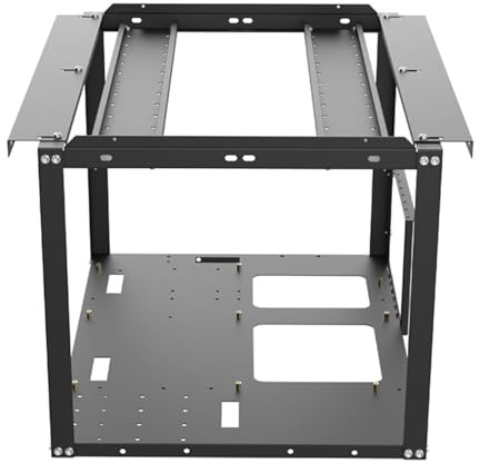 Open Frame Computer Case | PC Miner Rig Stackable Crypto Coin Currency Mining Accessories, Rack Stand, Air Testbench Fits ATX Motherboard