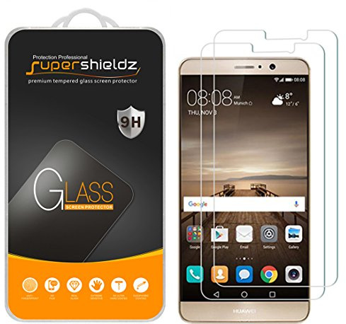 Supershieldz - Protector de Pantalla de Cristal Templado para Huawei Mate 9, antiarañazos, antihuellas, sin Burbujas, Repuesto de por Vida