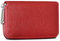 GADIEMKENSD Credit Bank Card Holder RFID Blocking Genuine Leather Mini Credit Card Wallet Purse with Zipper Womens Small id Compact Slim Blocked Zip Accordion Case Wallets for Women Men (Wine Red)
