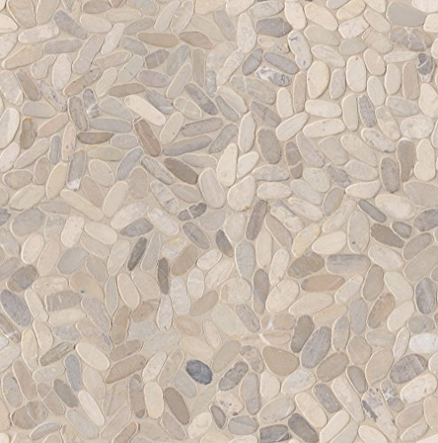 MSI Carreaux de marbre en tranches de galets truffes pour dosseret de cuisine, carrelage mural pour salle de bain, carrelage de sol et carrelage mural de douche, 30,5 x 30,5 cm. Carrelage de mosaïque