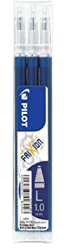 Pilot Tintenroller-Ersatzmine FRIXION Ball 10, Schwarzblau für Tintenroller FRIXION Ball 10 und FRIXION Ball CLICKER 10-3 Stück (558023)