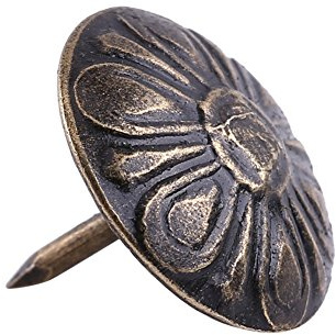 Uñas de tapicería vintage de 100 piezas Etiquetas de metal de bronce Muebles Sofá Puerta de zapato Proyectos decorativos de bricolaje Tachuela(Daisy Nail 16 * 15mm)