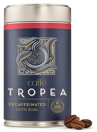 Caffè Tropea 100% Arabica Speciality Swiss Water Decaf Coffee Beans, 227g | Chemical free decaffeination preserving the coffee's flavour and character. Suitable for all coffee styles