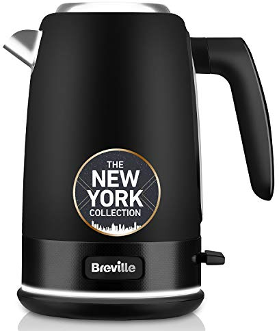 Breville VKT146X - Hervidor eléctrico, 1,7 l (8 tazas), ebullición rápida de 3 kW, colección New York, color negro