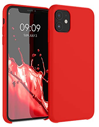 kwmobile Hülle kompatibel mit Apple iPhone 11 Hülle - Silikon Handy Case - Handyhülle weiche Oberfläche - kabelloses Laden - Rot