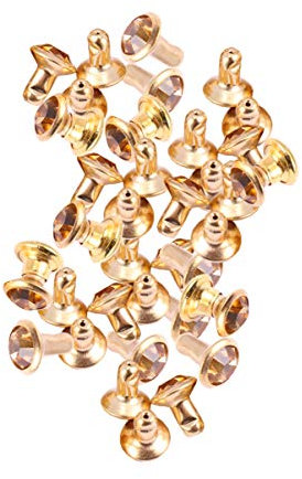 Milisten 100stücke Bunte Diamant Schmuck Schmuckkunst Design Strass Metall Kleidung Zubehör Gelber Diamant Mit Goldenem Rand DIY Kleidung Und Schmuck