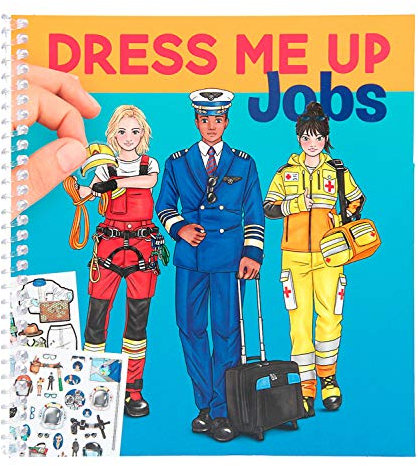 Depesche 11402 Sticker-Album Dress Me Up Jobs, Sticker-Heft mit 24 Seiten, Motive mit verschiedenen Berufen, ca. 18,6 x 17 x 1,3 cm