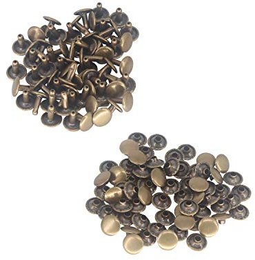 Trimming Shop Doble Tapa Tuercas Oro Rosado Remaches Tubulares para Bolsas, Correas, Leathercraft, Perro Cuello, Costura, Decoración, Zapatos, Ropa Reparación - Bronce, 5mm