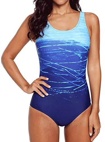 DURINM Maillots de Bain Une pièce pour Femmes col contrôle Maillot de Bain Push Up ruché Monokini Maillots de Bain Bikini Femme