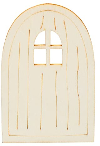 Hobbyfun Miniatur Tür Borre Holz 6x9.5 cm Dekoration Puppenhaus