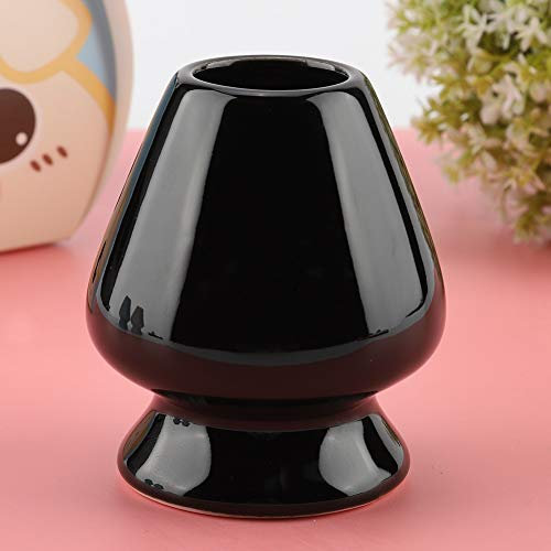 Soporte para Batidor Matcha, Soporte para Batidor Matcha Tradicional Porcelana Hecha a Mano Diseñada para Ayudar a que Su Batidor de Bambú Mantenga Su Forma(negro)