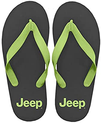 Jeep Flip-Flop mit Lasergravur, Sanddruck, schwarz, Large