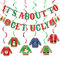 Rot Grün It's About To Get Ugly Banner und Grinch Hängende Wirbel für Grinch Weihnachten Ugly Party Supplies