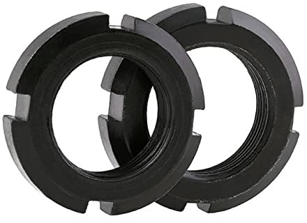 BOUACOUA Muttern mit 4 Schlitzen, Kohlenstoffstahl Schwarz Verzinkt Vier-Schlitzmuttern M20x1.5mm (5 Stück)