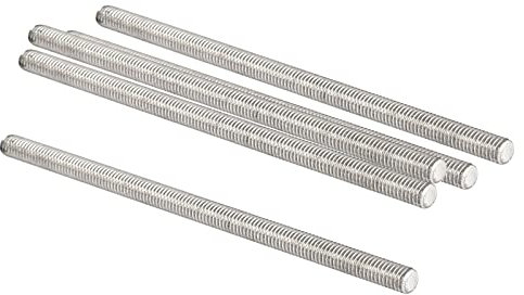 QUARKZMAN M6 x 120mm 1mm Passo Completamente Barra Filettata x 5pz in Acciaio Inox 304 Filettato Aste Barra Perno per Bulloni e Morsetti e Gancelle e Bulloni a U,[Argento]