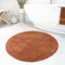 Wecon Home Moderner Flauschiger und waschbarer Badezimmerteppich aus Baumwolle - Ole (90 cm rund, Terracotta)