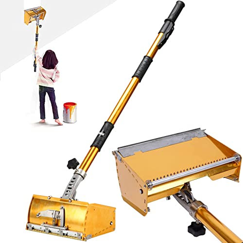 kubeier Trockenbau Werkzeug 9.8 Trockenbau Taping Flat Finishing Set mit Griff 40 '' - 64 '' Einstellbarer Boxgriff, Kelle, Schnell-Teleskopschalter, Teleskopstange aus Aluminiumlegierung