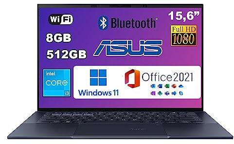 ASUS NOTEBOOK EXPERTBOOK INTEL I3-1215U, 8GB RAM, 512GB SSD NVME, 15,6 FULLHD, WIN 11 PRO OFFICE 2021 PRONTO ALL'USO