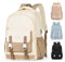 HYC00 Schulrucksack Teenager Mädchen Jungen Schulranzen Groß Laptop Rucksack Schule Damen Herren Backpack Causal Travel Daypack Leicht Schultasche für Mädchen School Bag Tagesrucksack, Beige mit Khaki