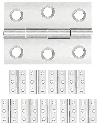 XPEX Charnières de Portes 10 pcs en Acier Inoxydable Meubles de Maison matériel Charnière de Porte Long 4.4 cm x 3.2cm Charniere Porte Placard Charnière INOX