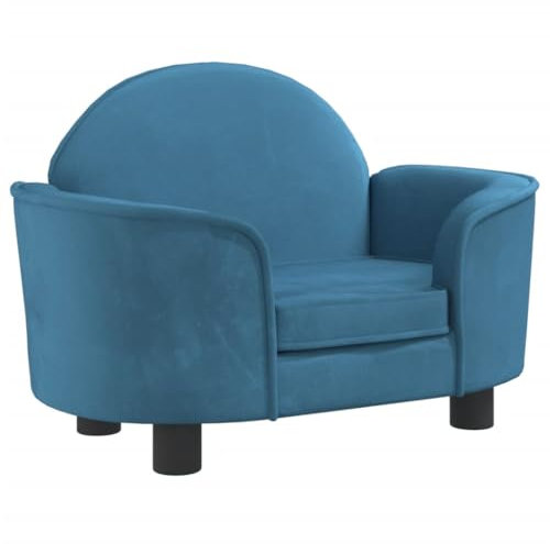 vidaXL Hundebett, Hundekissen mit weicher Polsterung, Hundesofa Hundecouch für kleine Hunde Haustiere, Haustierbett Katzenbett, Blau Samt