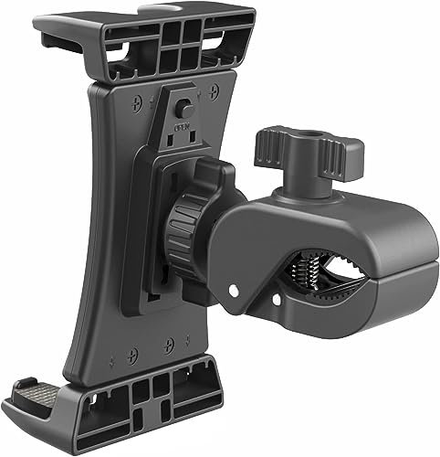 AWXYZ Bike Tablet Stand, Universal Tablet Holder for 4.7-13 Devices, Compatible with iPad, Samsung Tab, More, Black, Rotatable, Handlebar Mount