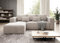 Easy4You Ecksofa Creme Stripes L Kord L-Form – 255x73x161 cm - Schlafsofa mit Bettkasten und Schlaffunktion - Eckcouch mit Stauraum – Stoff Kord POSO 100