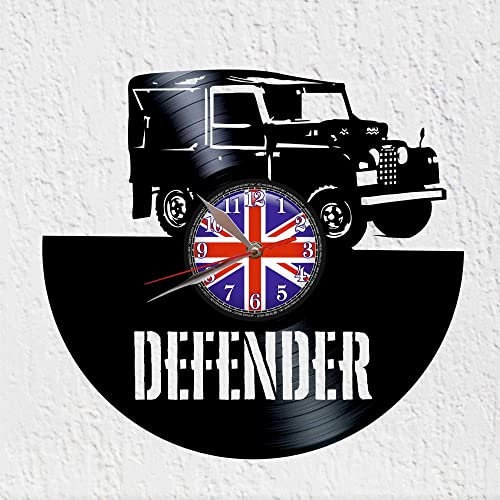 VINY WOODY Wanduhr Vinyl Disc Silhouette für Geländewagen Britisch