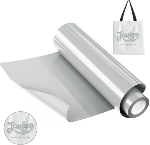 JAVIGA Plotterfolie Textil-30,5cm x 3m Silber Flexfolie Plotterfolie Vinyl für PlotterMaschine, Bügelfolie für Textilien, DIY T-Shirts & Stoffe, Plotter Zubehör Textilfolie Plotter Eine Rolle
