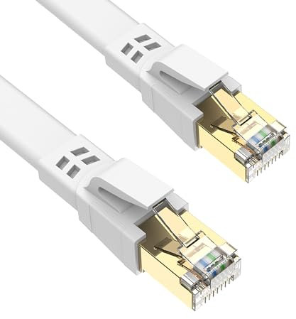 Ercielook Lan Kabel 0,3m-2 Stück - Hochgeschwindigkeits 40 Gbit/s Cat8-Netzwerkkabel für den Außen- und Innenbereich, wetterfest, UV-beständig für Router/Gaming/Modem