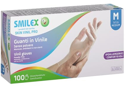 Bericah Skin Vinil Pro Guanti monouso in vinile Unisex - Adulto (Pacco da 1)