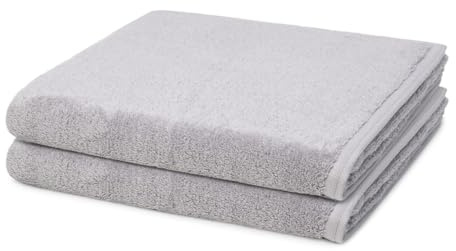 Vossen - 2 teiliges Frottier-Set - Vegan Life (2 X Duschtuch im Set) - 580 g/m2 - Baumwolle - Frottee - saugstark - weich und flauschig - Shadow